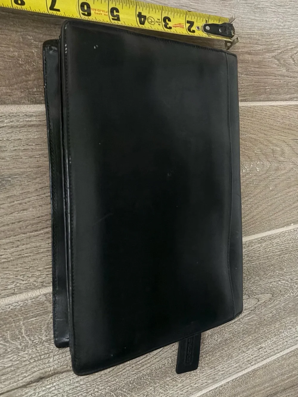 Coach Vintage Black Leather “Bridle Attaché” Executive Clutch with Gold Lock